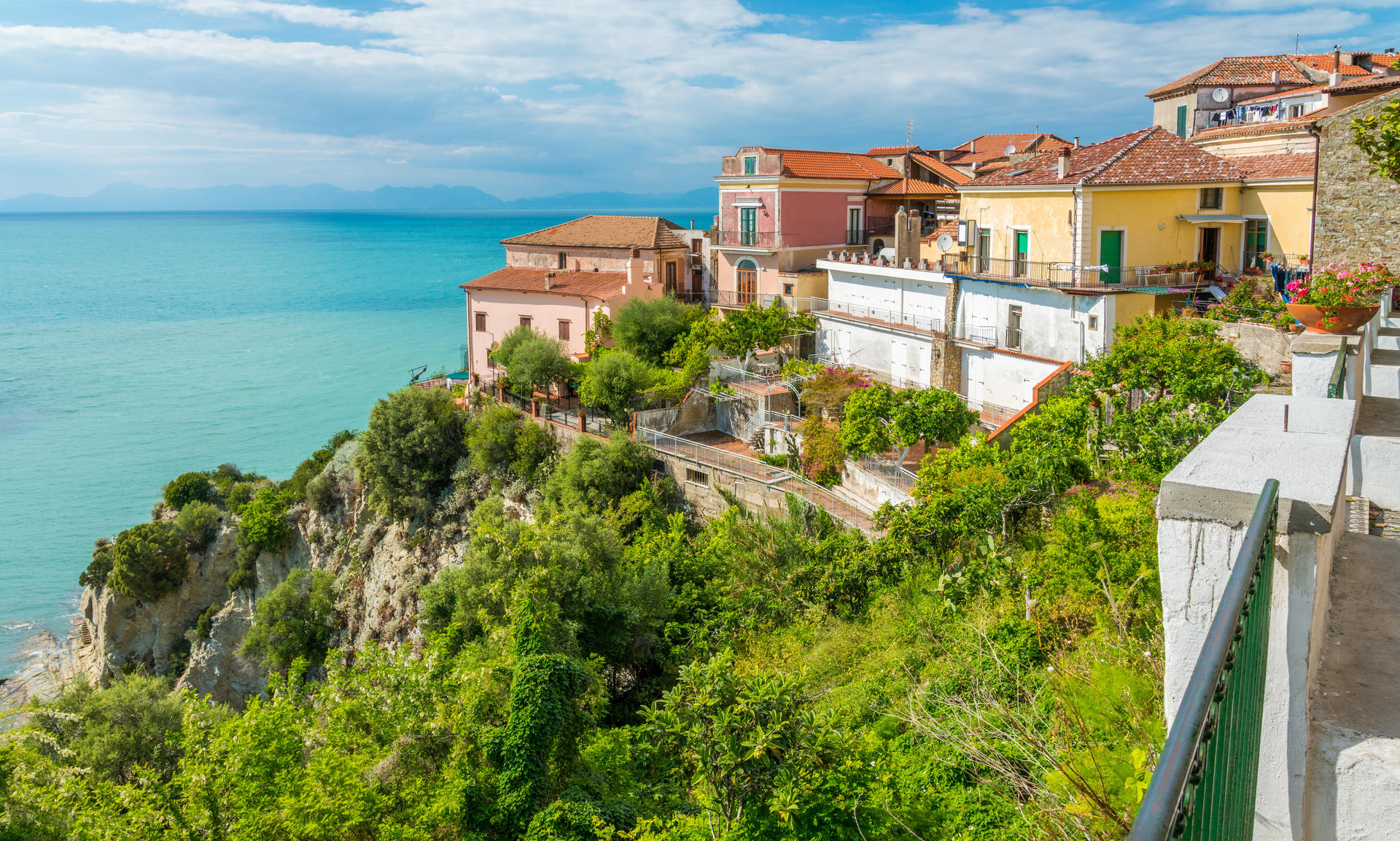 Scenic view in Agropoli with the sea in the background. Cilento,